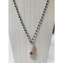 Load image into Gallery viewer, Rose Quarts and Evil EyeNecklace - Rose quartz &amp; Evil Eye
