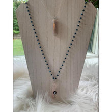 Load image into Gallery viewer, Rose Quarts and Evil EyeNecklace - Rose quartz &amp; Evil Eye
