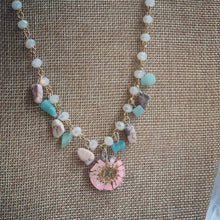 Load image into Gallery viewer, Stones and flowers - Stone and Flower Necklace
